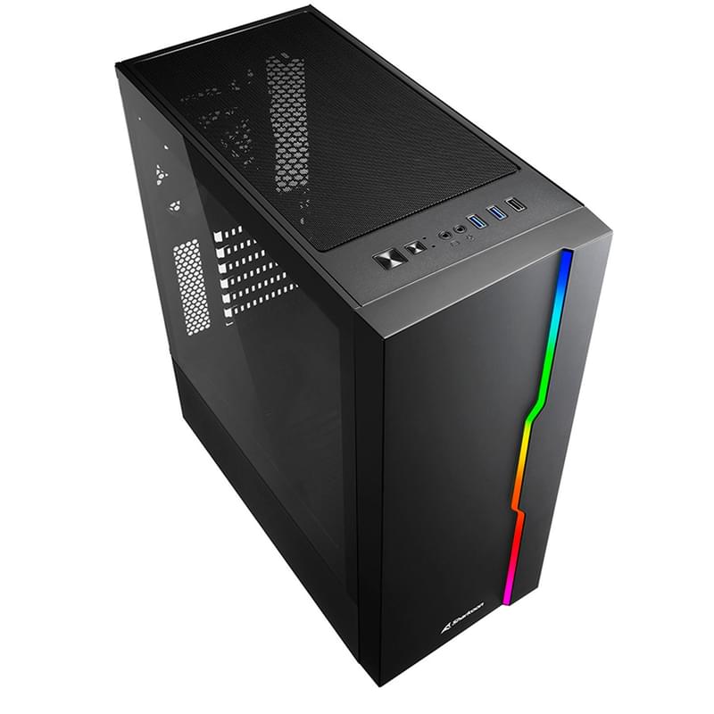 ПК корпус Sharkoon RGB SLIDER MidTower, window, Black, ATX (RGB SLIDER Black) - фото #2, Technodom.kz