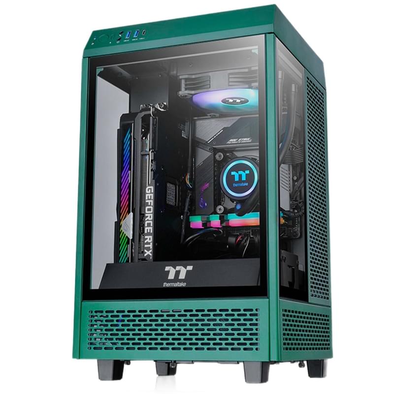 ПК корпус Thermaltake Mini Tower 100, window, Green mITX (CA-1R3-00SCWN-00) - фото #0, Technodom.kz