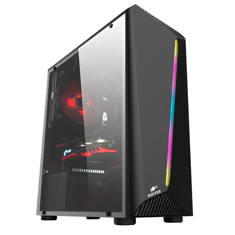 ПК корпус Wintek Line D529 TG MidTower, window, Black ATX (Line D529 TG) - фото #2, Technodom.kz