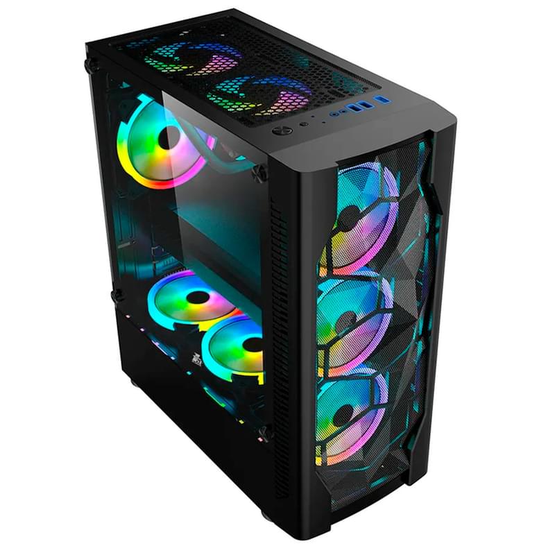Кейс 1STPLAYER DK D4 BLACK Mid Tower, window, Black mATX (D4-BK-4A2) - фото #1, Technodom.kz