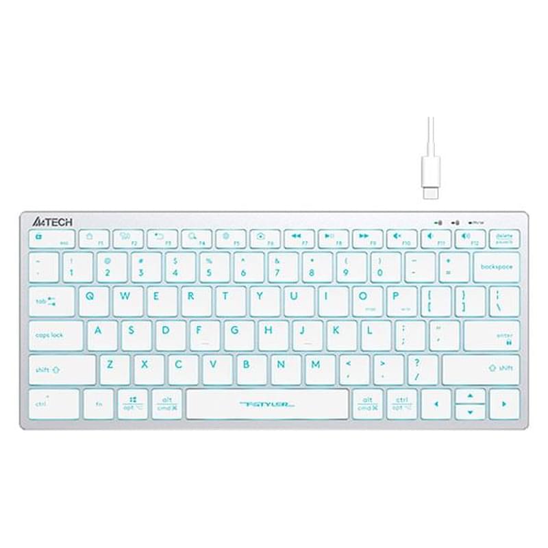 USB A4tech Fstyler FBK25 сымды пернетақтасы, FX-61, Ice Blue - фото #0, Technodom.kz