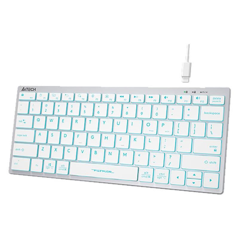 USB A4tech Fstyler FBK25 сымды пернетақтасы, FX-61, Ice Blue - фото #1, Technodom.kz