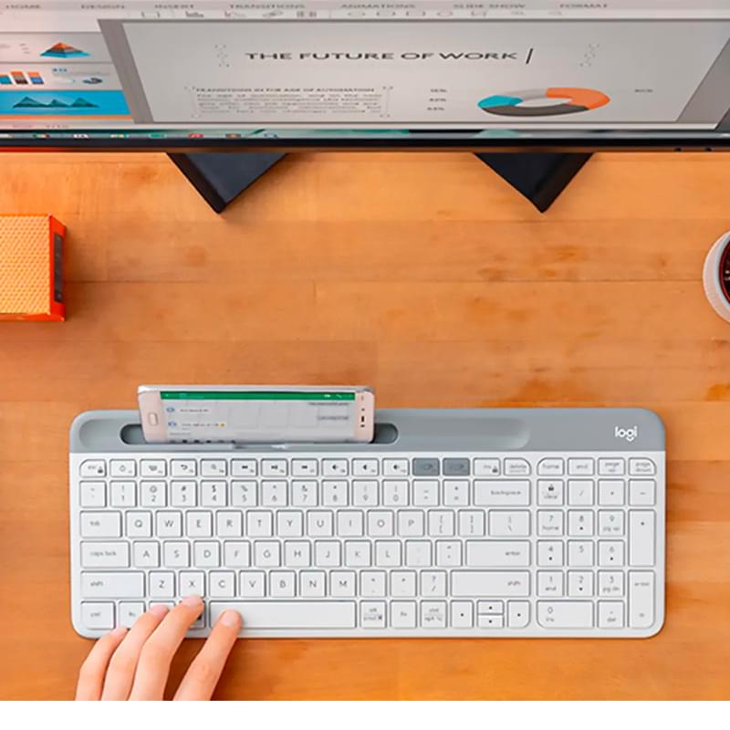 Клавиатура беспроводная USB/BT Logitech K580, OffWhite (920-010621) - фото #4, Technodom.kz