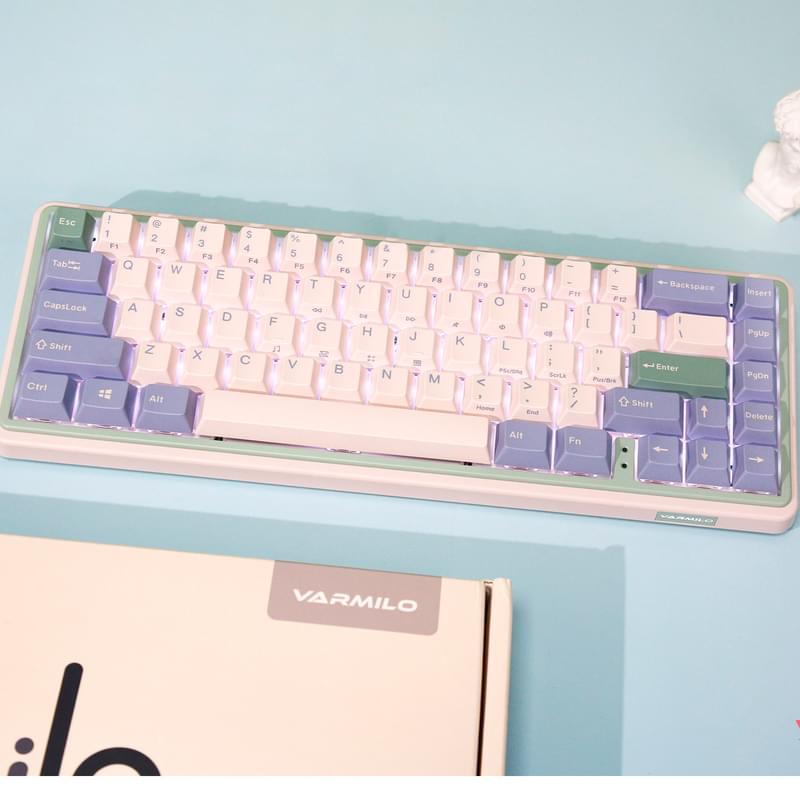 Игровая клавиатура беспроводная Varmilo Minilo VXT67 Eucalyptus - Kailh Prestige Light - фото #1, Technodom.kz