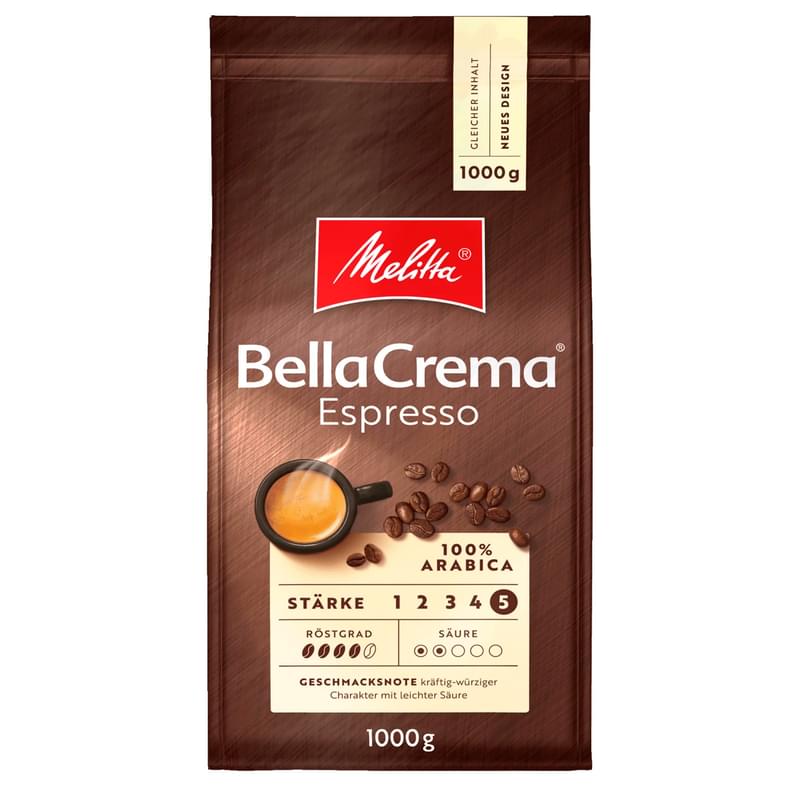 Кофе Melitta Bella crema espresso зерно 1000 г - фото #0, Technodom.kz