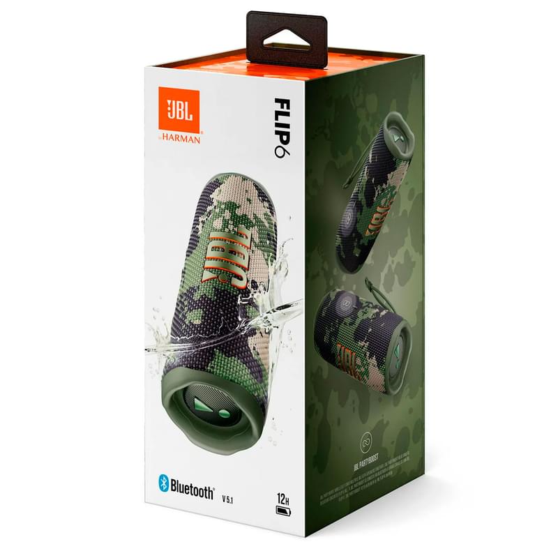 Колонка Bluetooth JBL Flip 6, Squad (JBLFLIP6SQUAD) - фото #5, Technodom.kz