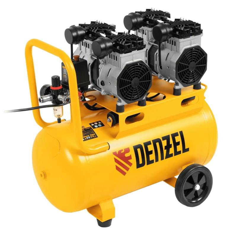 Компрессор Denzel безмаслянный DLS 2200/50, 2200 Вт, 2х1100, 50 л, 380 л/мин (58031M) - фото #0, Technodom.kz