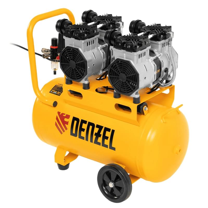Компрессор Denzel безмаслянный DLS 2200/50, 2200 Вт, 2х1100, 50 л, 380 л/мин (58031M) - фото #2, Technodom.kz