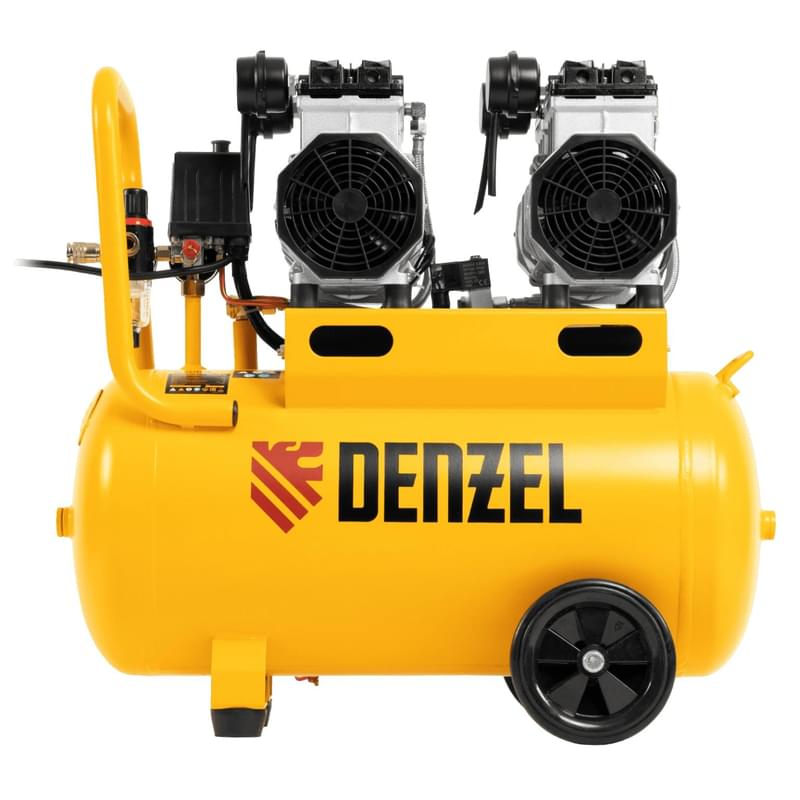 Компрессор Denzel безмаслянный DLS 2200/50, 2200 Вт, 2х1100, 50 л, 380 л/мин (58031M) - фото #3, Technodom.kz