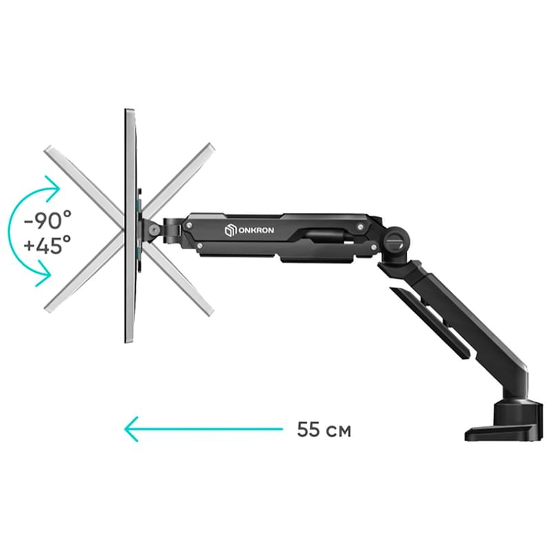 Кронштейн для монитора 13"-34", Onkron (G90-black) - фото #7, Technodom.kz