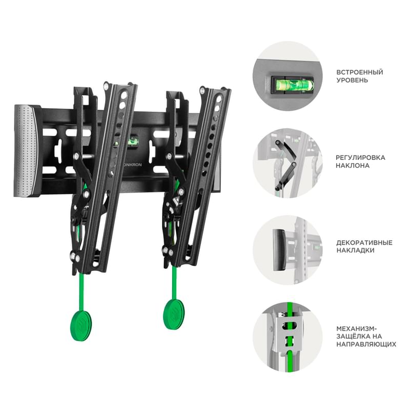 Кронштейн для ТВ 17"-43", ONKRON, Black (TM4-B) - фото #1, Technodom.kz