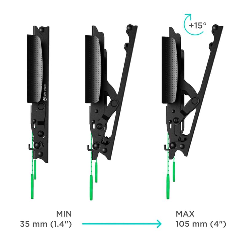 Кронштейн для ТВ 17"-43", ONKRON, Black (TM4-B) - фото #3, Technodom.kz