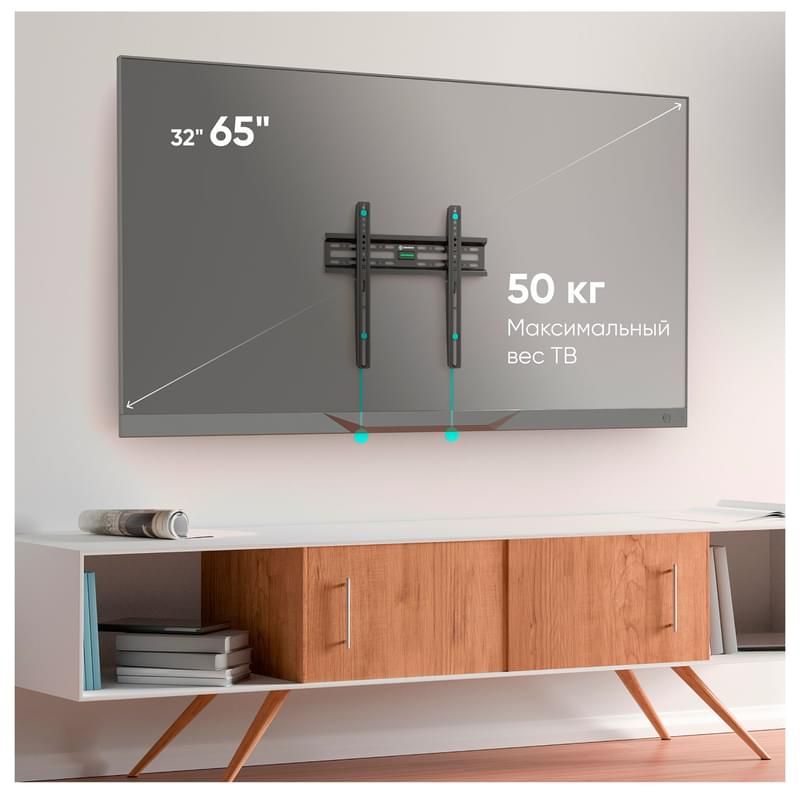 Кронштейн для ТВ 32"-65" фиксированный, ONKRON, макс 50, (FM2-B) - фото #1, Technodom.kz