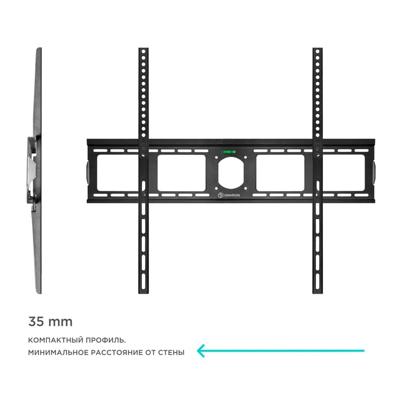Кронштейн для ТВ 55"-100" фиксированный, ONKRON, макс 75, (UF4-B) - фото #2, Technodom.kz