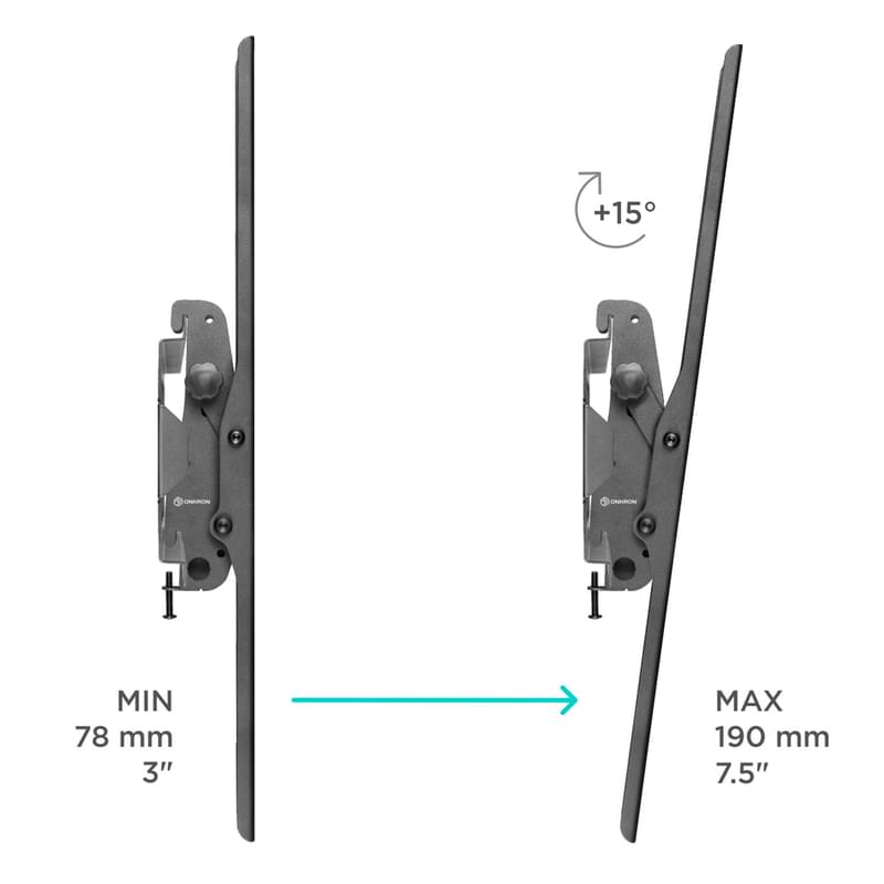 Кронштейн для ТВ 55"-100" наклонный, ONKRON, макс 75, (UT4-B) - фото #3, Technodom.kz