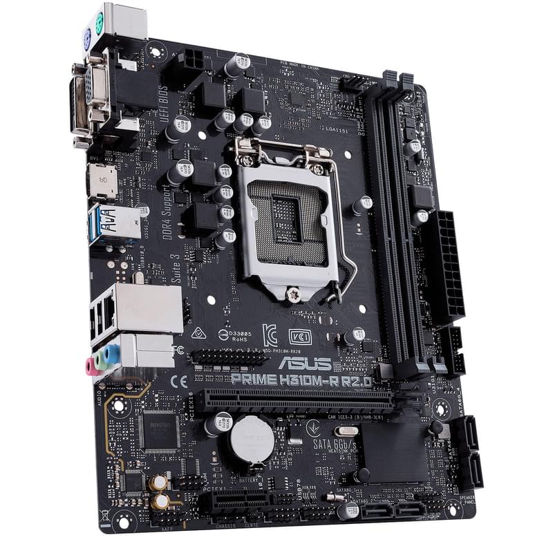 Материнская плата Asus PRIME H310M-R R2.0 LGA1151 2DDR4 PCI-E 1x16 1x1 (HDMI+DVI-D+VGA) mATX - фото #3, Technodom.kz