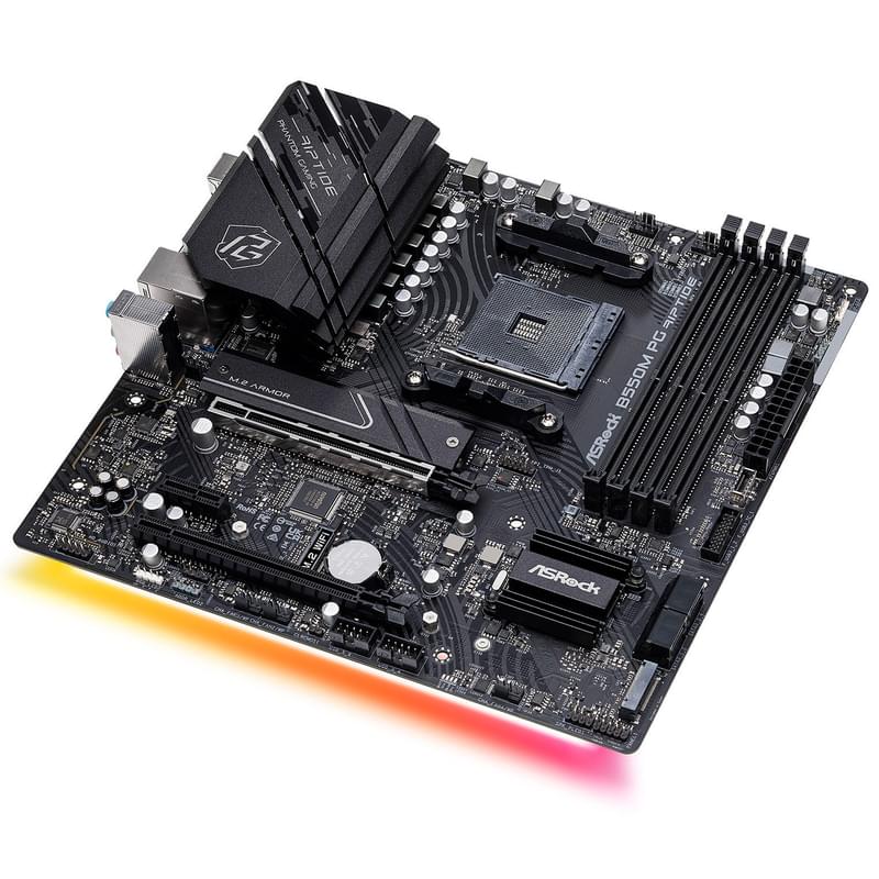 Материнская плата ASRock B550M PG RIPTIDE AM4 4DDR4 PCI-E 2x16 1x1 (HDMI+DP) mATX - фото #2, Technodom.kz