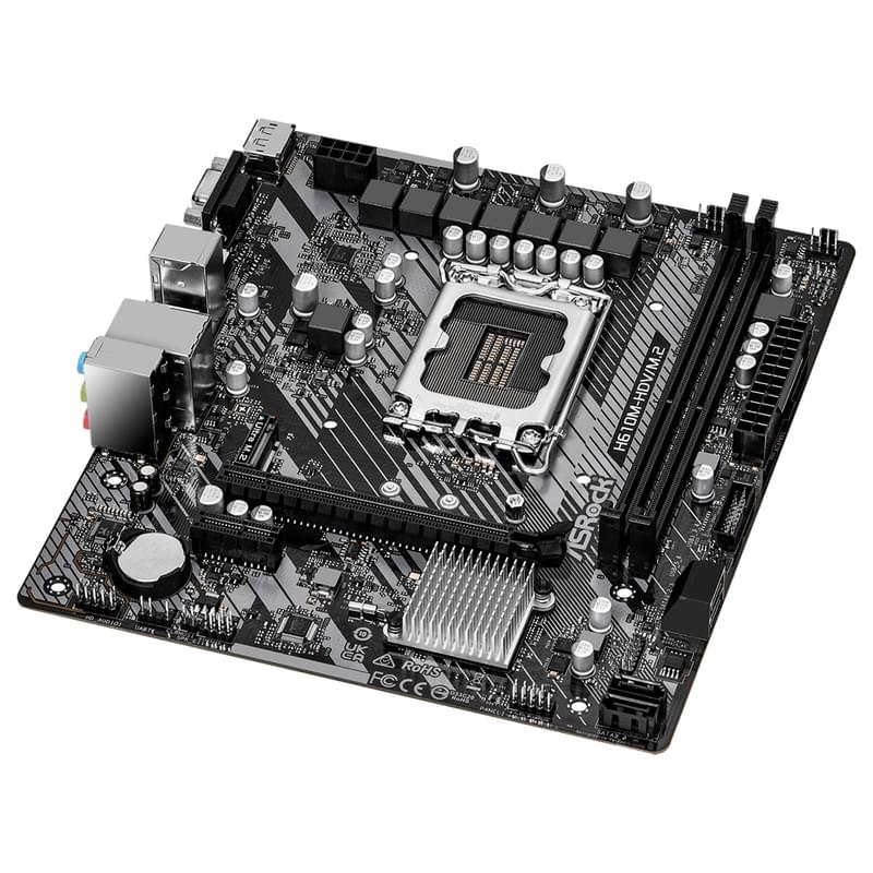 ASRock H610M-HDV/M.2 R2.0 аналық платасы LGA1700 2DDR4 PCI-E 4x16 1x1 (HDMI+DP+VGA) mATX - фото #2, Technodom.kz