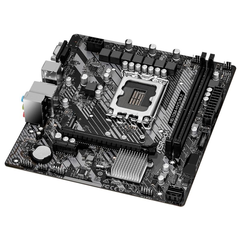 Материнская плата ASRock H610M-HVS/M.2 R2.0 LGA1700 2DDR4 PCI-E 4x16 1x1 (HDMI+VGA) mATX - фото #2, Technodom.kz