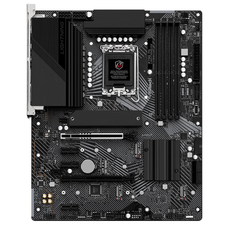 Материнская плата ASRock Z790M PG LIGHTNING D4 LGA1700 4DDR4 PCI-E 2x16 1x1 (HDMI) mATX - фото #0, Technodom.kz