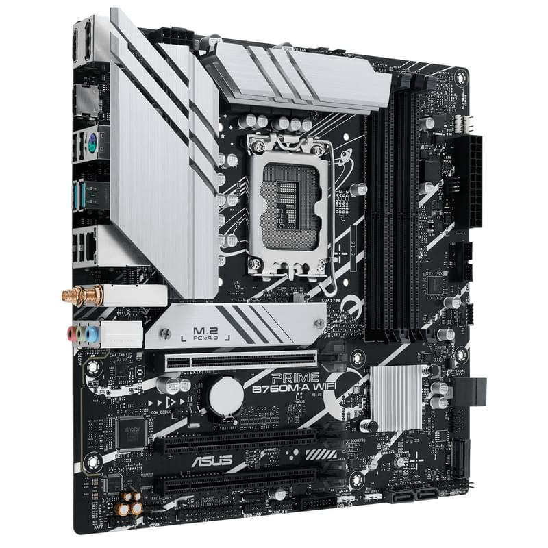 Материнская плата ASUS Prime B760M-A WIFI LGA1700 4DDR5 PCI-E 1x16 1x4 1x1 (2HDMI+DP) mATX + Win 11 - фото #1, Technodom.kz