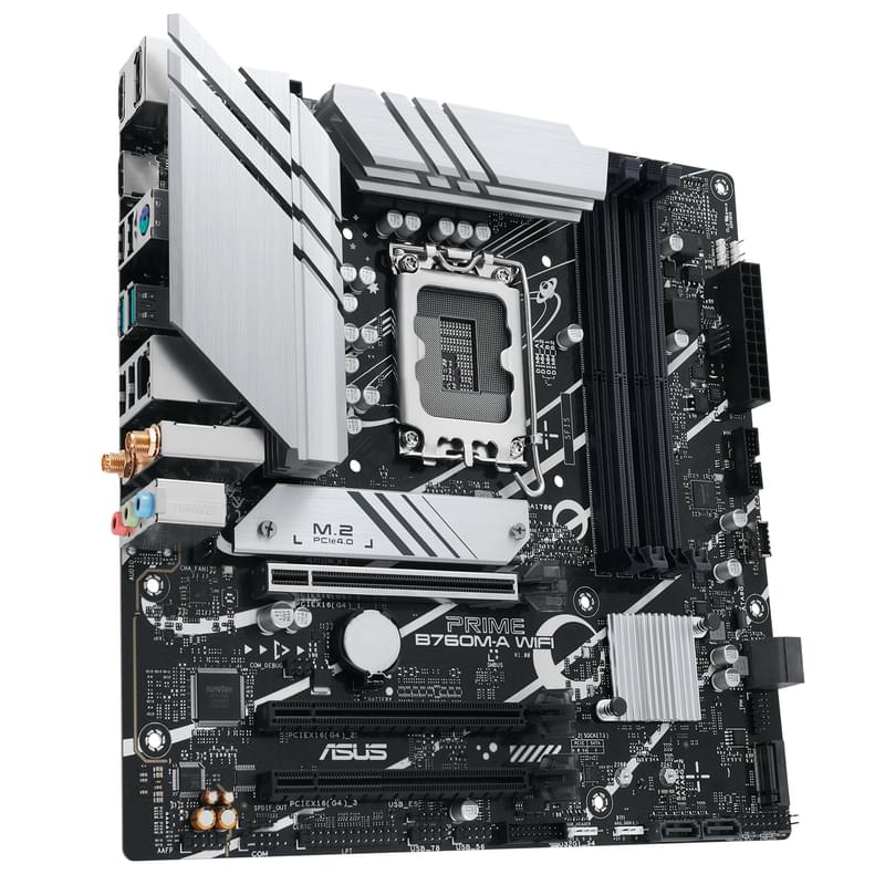 Материнская плата ASUS Prime B760M-A WIFI LGA1700 4DDR5 PCI-E 1x16 1x4 1x1 (2HDMI+DP) mATX + Win 11 - фото #2, Technodom.kz