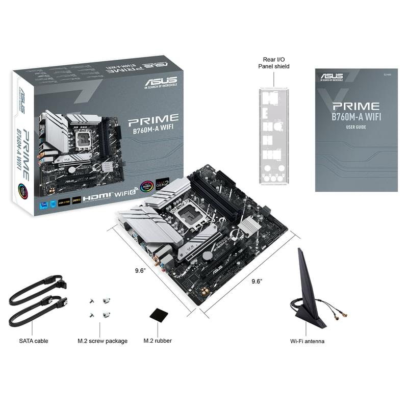 Материнская плата ASUS Prime B760M-A WIFI LGA1700 4DDR5 PCI-E 1x16 1x4 1x1 (2HDMI+DP) mATX + Win 11 - фото #5, Technodom.kz