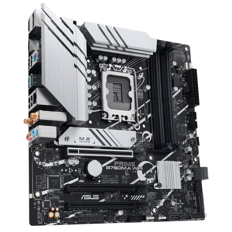Материнская плата ASUS Prime B760M-A WIFI LGA1700 4DDR4 PCI-E 1x16 1x1 (2HDMI+DP) mATX - фото #2, Technodom.kz