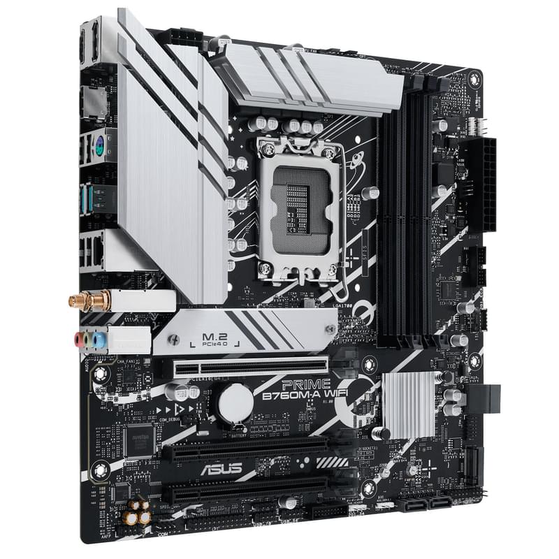 Материнская плата ASUS Prime B760M-A WIFI LGA1700 4DDR5 PCI-E 1x16 1x4 1x1 (2HDMI+DP) mATX - фото #1, Technodom.kz