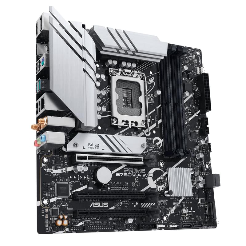 Материнская плата ASUS Prime B760M-A WIFI LGA1700 4DDR5 PCI-E 1x16 1x4 1x1 (2HDMI+DP) mATX - фото #2, Technodom.kz