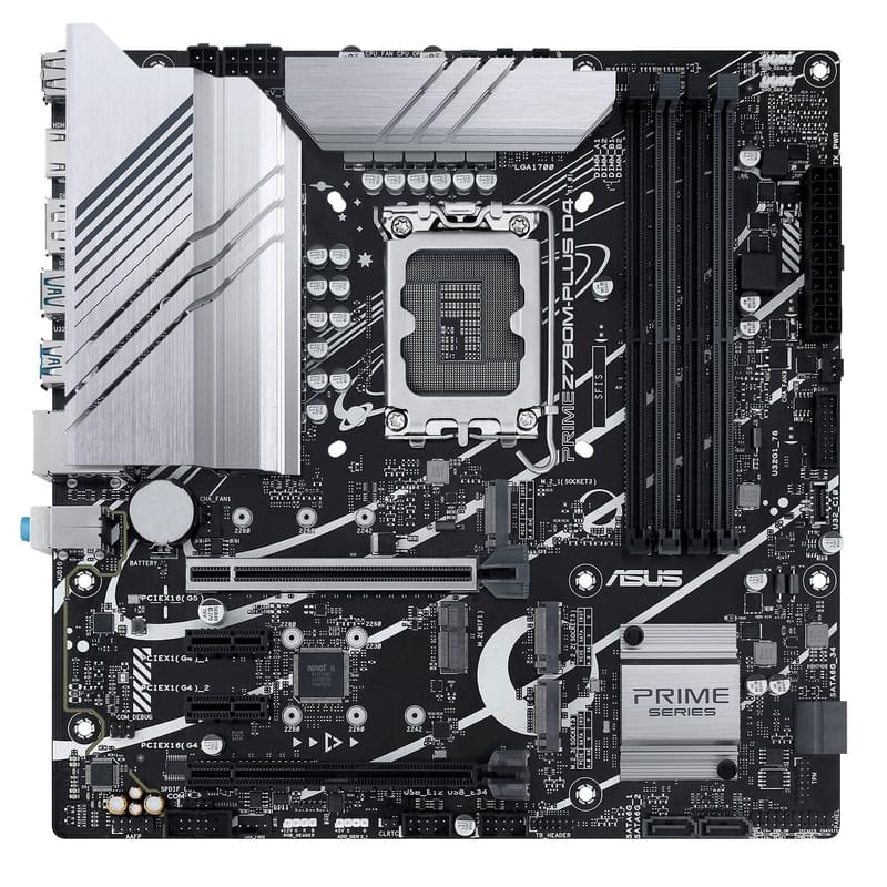 Материнская плата Asus PRIME Z790M-PLUS D4 LGA1700 4DDR4 PCI-E 2x16 2x1 (HDMI+DP) mATX - фото #0, Technodom.kz