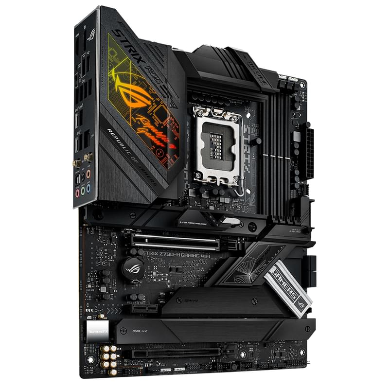 Материнская плата ASUS ROG STRIX Z790-H GAMING WIFI LGA1700 4DDR5 PCI-E 2x16 (HDMI+DP) ATX - фото #1, Technodom.kz Материнская плата ASUS ROG STRIX Z790-H GAMING WIFI LGA1700 4DDR5 PCI-E 2x16 (HDMI+DP) ATX - фото #1, Technodom.kz