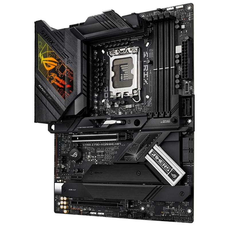Материнская плата ASUS ROG STRIX Z790-H GAMING WIFI LGA1700 4DDR5 PCI-E 2x16 (HDMI+DP) ATX - фото #2, Technodom.kz Материнская плата ASUS ROG STRIX Z790-H GAMING WIFI LGA1700 4DDR5 PCI-E 2x16 (HDMI+DP) ATX - фото #2, Technodom.kz