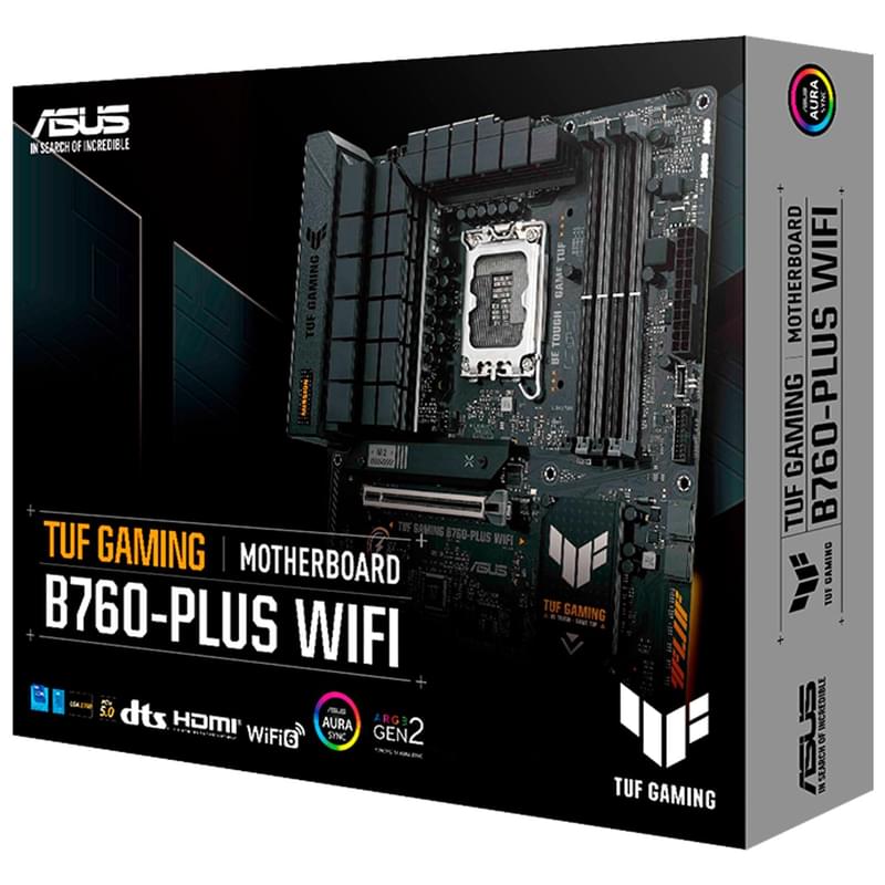 Материнская плата ASUS TUF GAMING B760-PLUS WIFI LGA1700 4DDR4 PCI-E 2x16 1x1 (HDMI+DP) ATX - фото #7, Technodom.kz