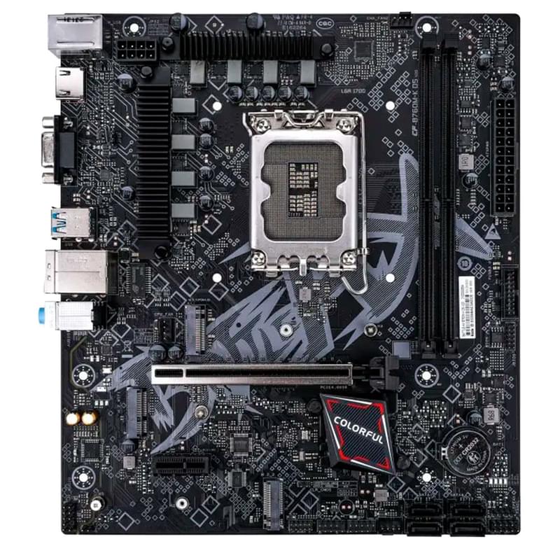 Материнская плата Colorful BATTLE-AX B760M-K V20 LGA1700 2DDR5 PCI-E 1x16, 1x1 (HDMI+DP) ATX - фото #0, Technodom.kz