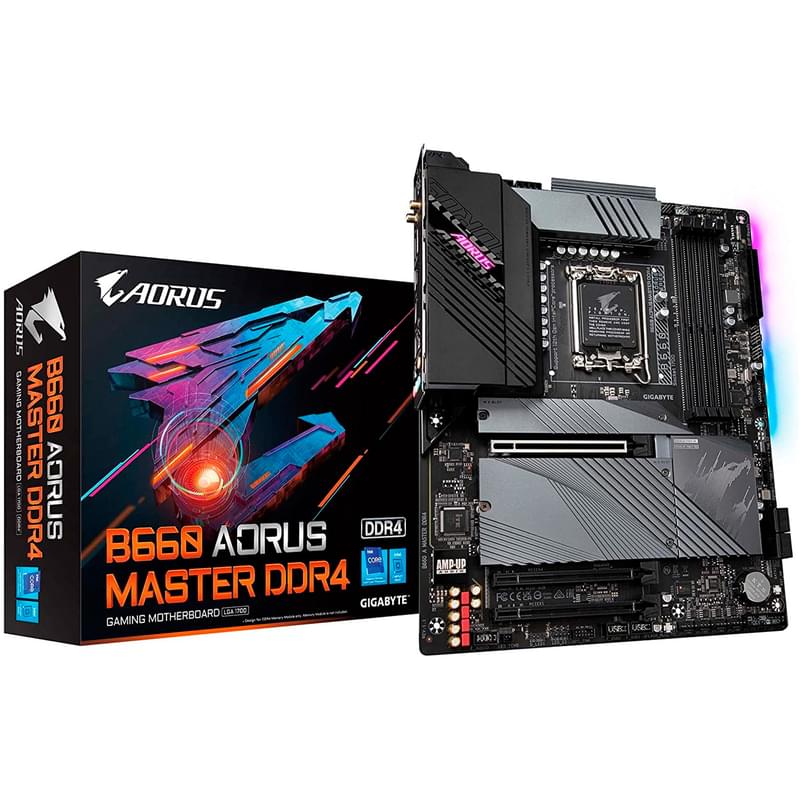 Материнская плата Gigabyte B660 AORUS MASTER DDR4 LGA1700 4DDR4 PCI-E 3x16 (HDMI+DP) ATX - фото #4, Technodom.kz