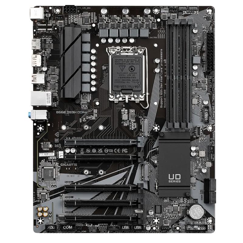 Материнская плата Gigabyte B660 DS3H DDR4 LGA1700 4DDR4 PCI-E 5x16 (HDMI+DP) ATX - фото #0, Technodom.kz