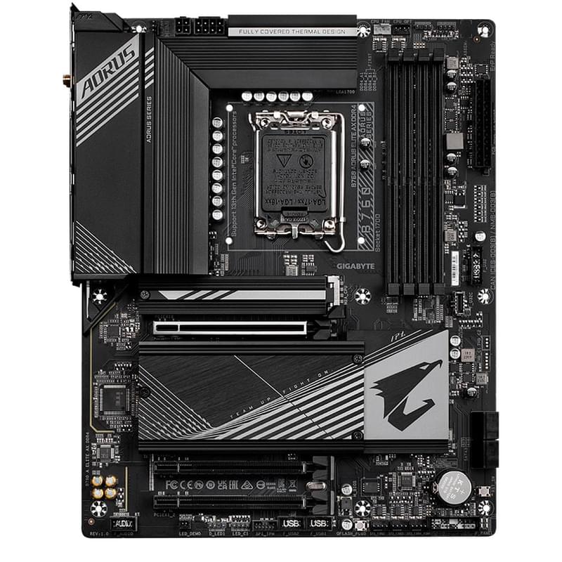 Материнская плата Gigabyte B760 AORUS ELITE AX LGA1700 4DDR4 PCI-E 3x16 (HDMI+DP) ATX - фото #0, Technodom.kz