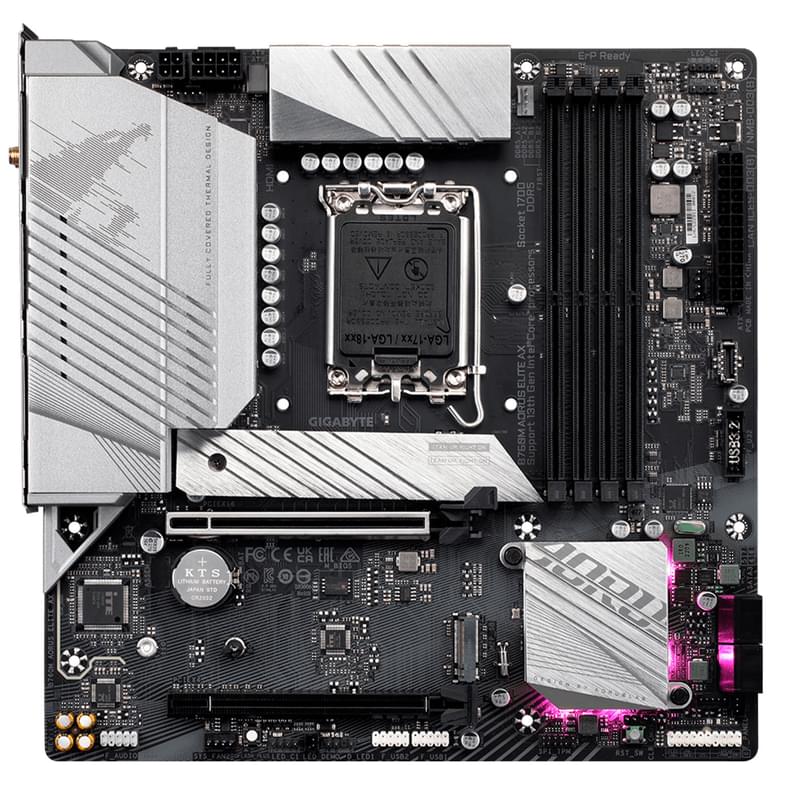 Gigabyte B760M AORUS ELITE AX LGA1700 4DDR5 PCI-E 1x16 (HDMI+DP) mATX аналық плата - фото #3, Technodom.kz