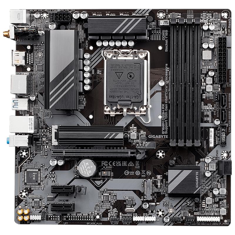 Материнская плата Gigabyte B760M DS3H AX WIFI LGA1700 4DDR5 PCI-E 1x16 2x1 (HDMI+2DP) mATX - фото #0, Technodom.kz