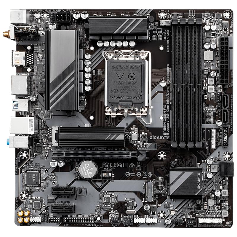 Материнская плата Gigabyte B760M DS3H AX WIFI LGA1700 4DDR5 PCI-E 1x16 2x1 (HDMI+2DP) mATX - фото #0, Technodom.kz