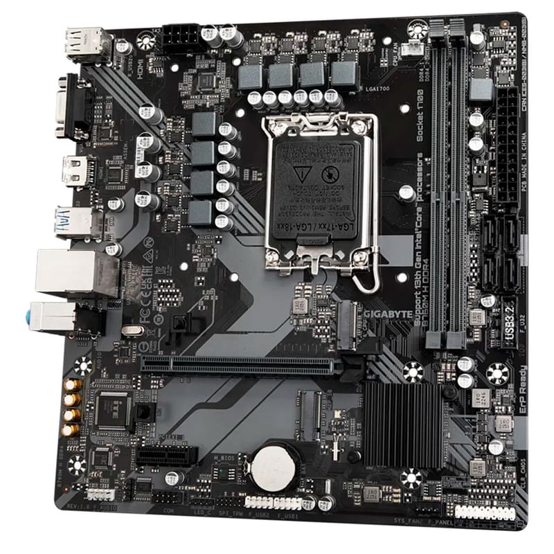 Материнская плата GIGABYTE B760M-H LGA1700 2DDR4 PCI-E 1x16 1x1 (HDMI+VGA) mATX - фото #2, Technodom.kz