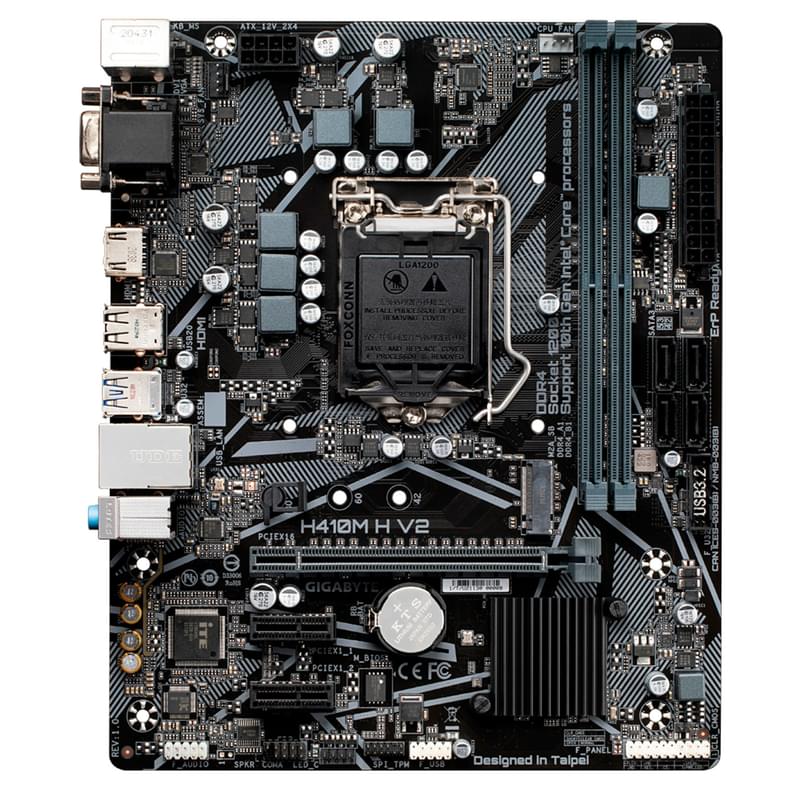 Gigabyte H410M H V2 LGA1200 2DDR4 PCI-E 1x16 2x1 (HDMI+VGA) mATX аналық платасы - фото #1, Technodom.kz