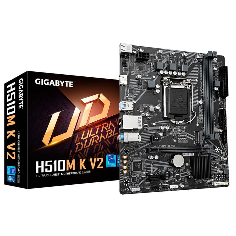 Gigabyte H510M K V2 LGA1200 2DDR4 PCI-E 1x16 1x1 (HDMI) mATX аналық платасы - фото #0, Technodom.kz