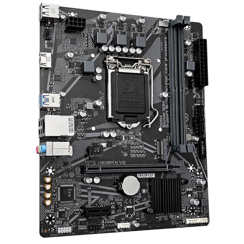 Материнская плата Gigabyte H510M K V2 LGA1200 2DDR4 PCI-E 1x16 1x1 (HDMI) mATX - фото #2, Technodom.kz