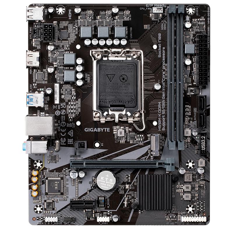 Материнская плата Gigabyte H610M K LGA1700 2DDR4 PCI-E 1x16 1x1 (HDMI) mATX - фото #0, Technodom.kz