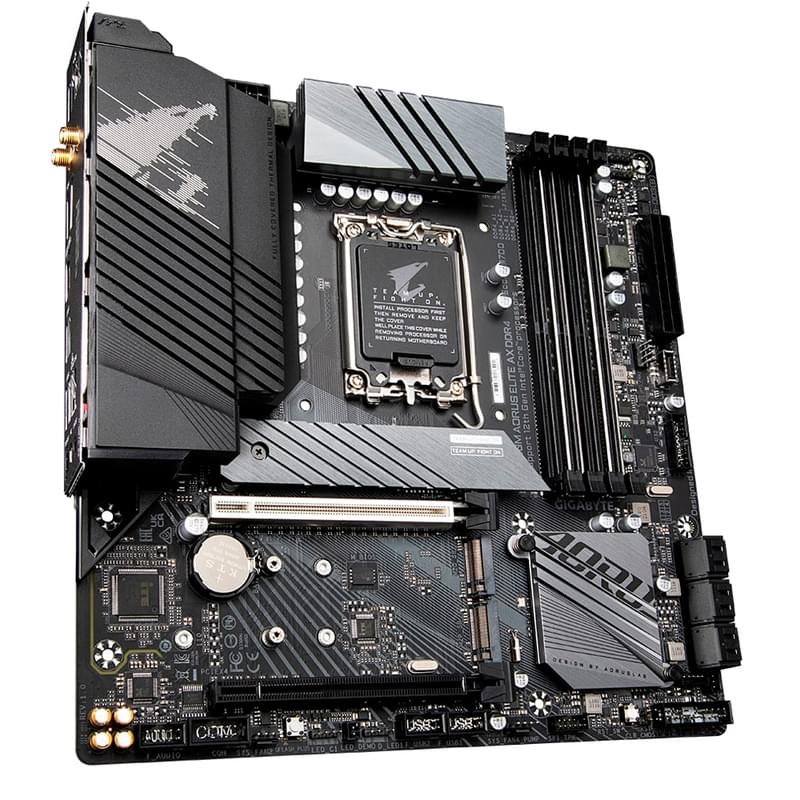 Материнская плата Gigabyte Z690M AORUS ELITE AX DDR4 LGA1700 4DDR4 PCI-E 2x16 (HDMI+DP) mATX - фото #0, Technodom.kz