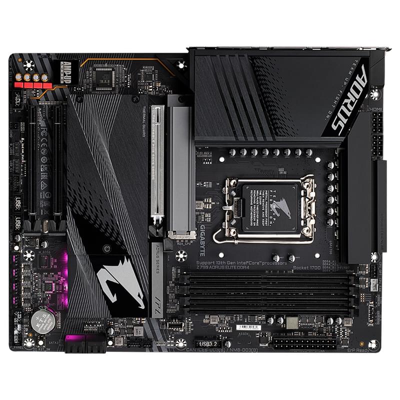 Материнская плата Gigabyte Z790 AORUS ELITE LGA1700 4DDR4 PCI-E 3x16 (HDMI) ATX - фото #3, Technodom.kz