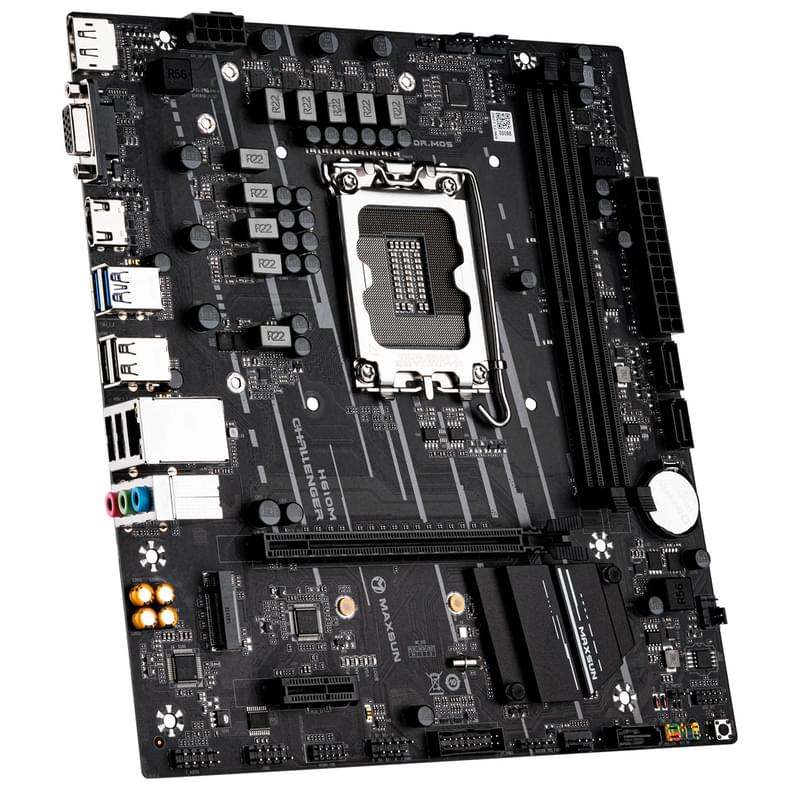Материнская плата MaxSun Challenger H610M LGA1700 2DDR4 PCI-E 1x16 1x1 (2HDMI+DP+VGA) mATX - фото #1, Technodom.kz