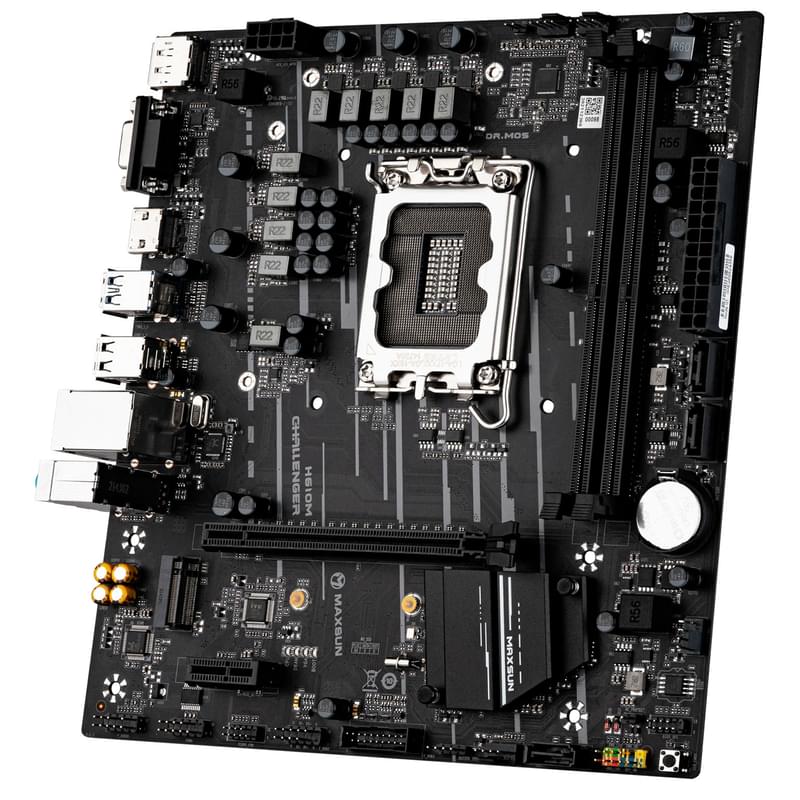 MaxSun Challenger H610M LGA1700 2DDR4 PCI-E 1x16 1x1 (2HDMI+DP+VGA) mATX аналық плата - фото #2, Technodom.kz